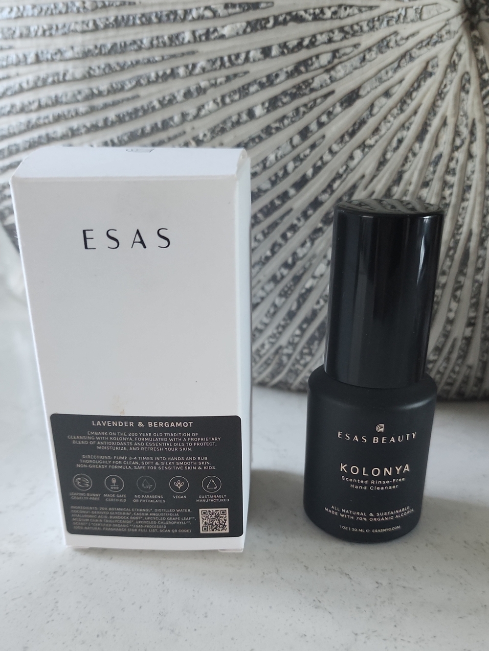 ESAS Kolonya Lavander & Bergmont Scented Rinse-Free Hand Cleanser 1oz NIB